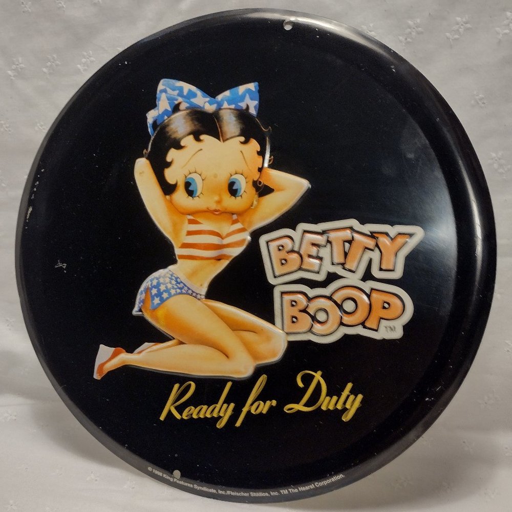 🎬 Betty Boop "Ready for Duty" Tin Sign